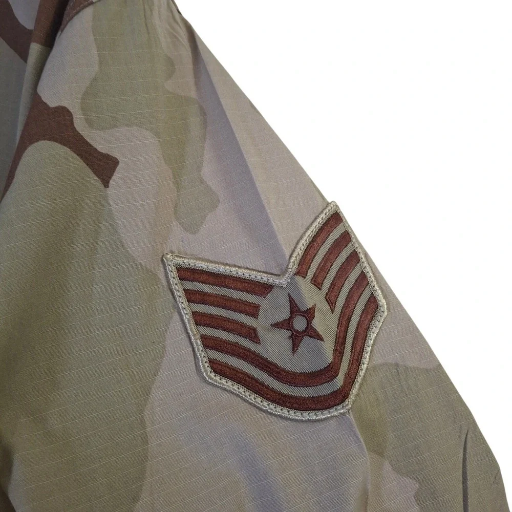US Air Force Desert Camo Combat Coat Jacket XL Regular 3 Color BDU Master Sgt